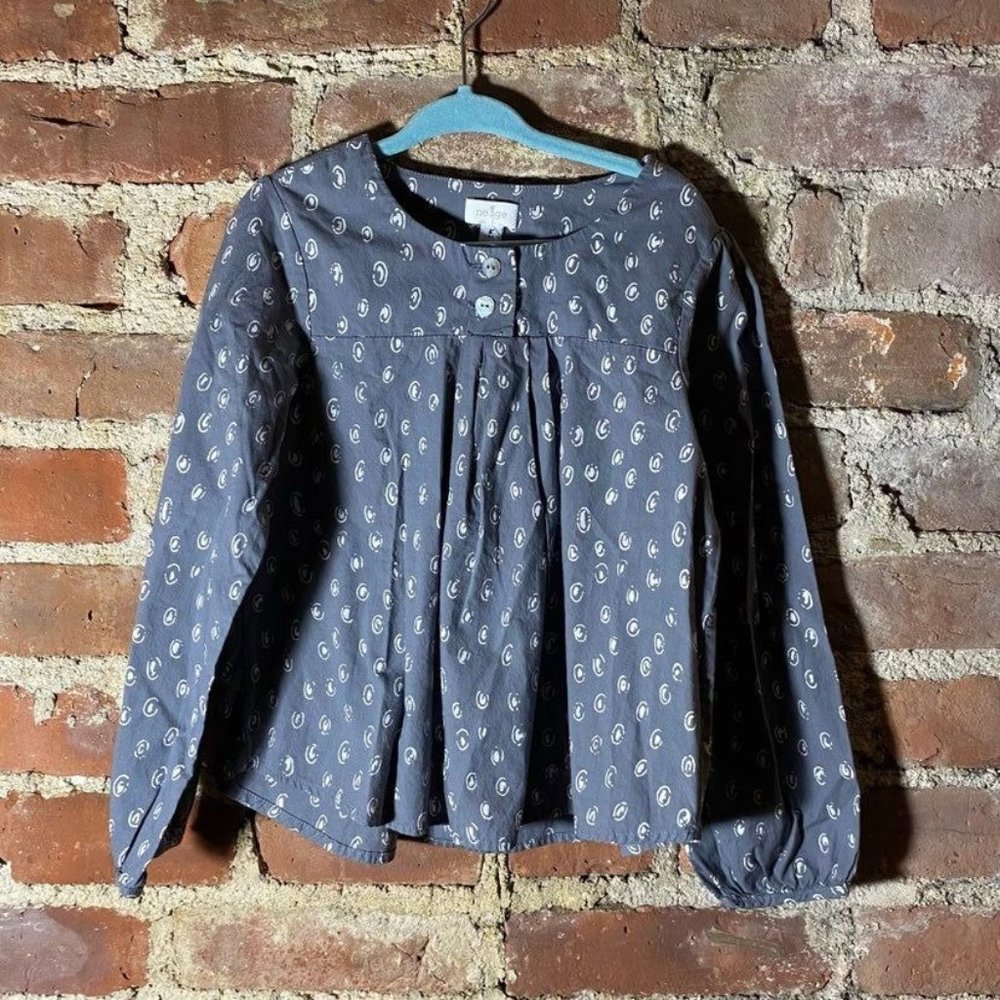 Neige Cotton Blouse Top 5Y Gray